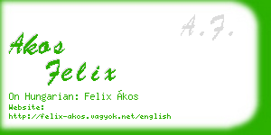 akos felix business card